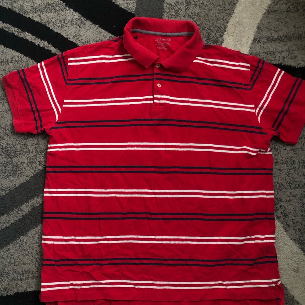 Red Striped Polo Shirt